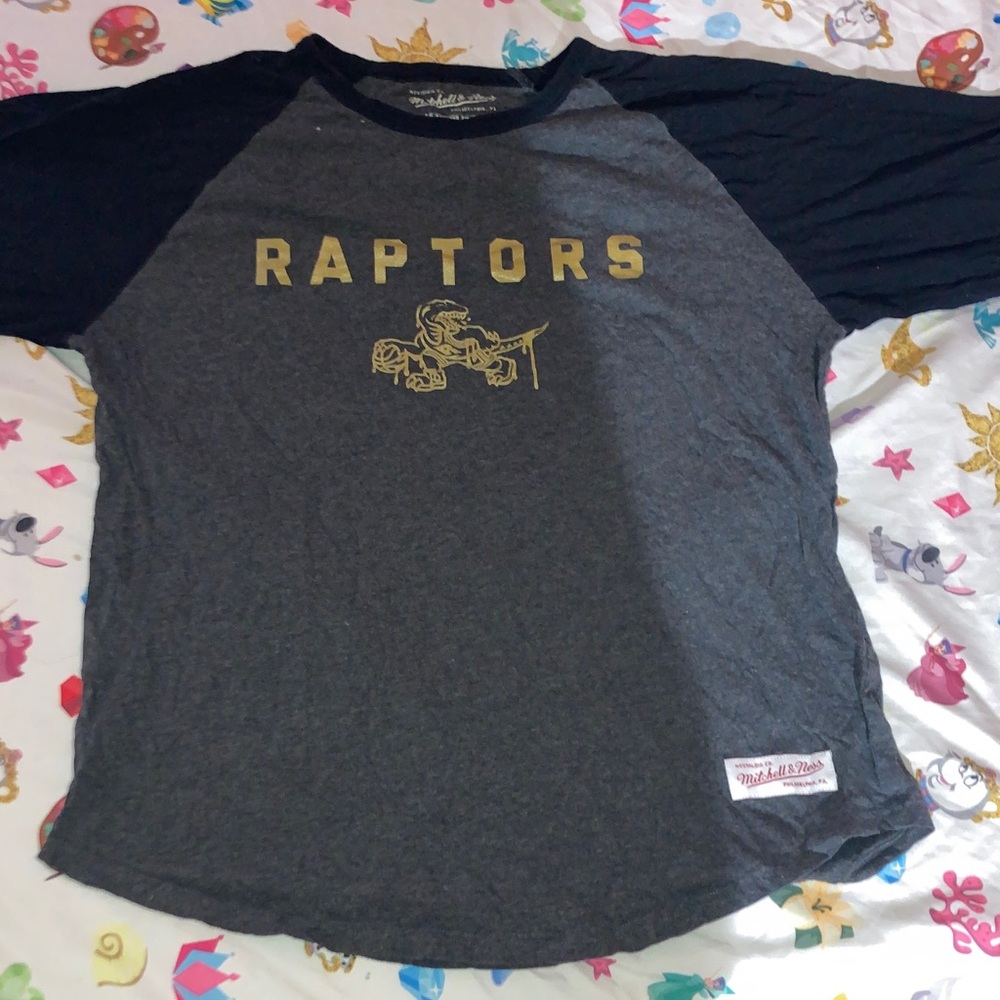 Mitchell & Ness Raptors Gray and Black Tee